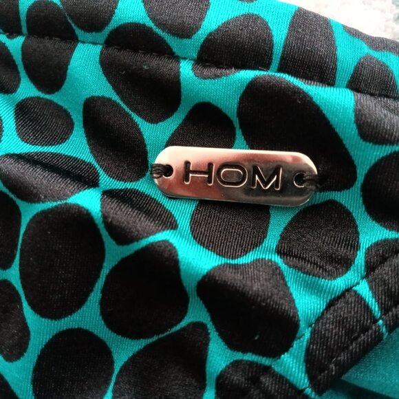 NWOT RARE VINTAGE HOM SWIM BRIEF 1" SIDES, TEAL / BLACK SPOTTED, SIZE 34" ("L") - Picture 4 of 8